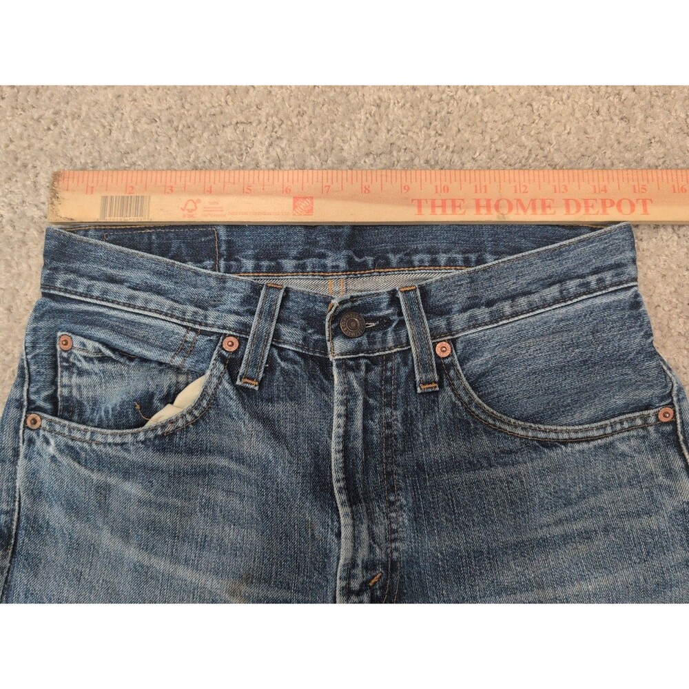 Levi's 505-0217 Big E Selvedge Talon 42 Zipper Jeans Men's Size 30x32 Distressed - Picture 2 of 16
